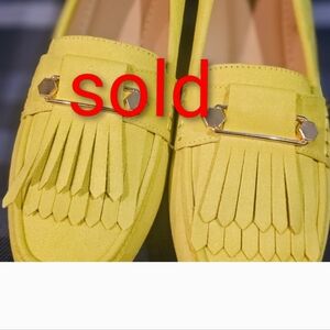 Yellow Loafers with Gold Accent